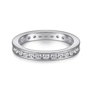 1 Carat TW Round Cut Channel Set Full Eternity Wedding Band Ring