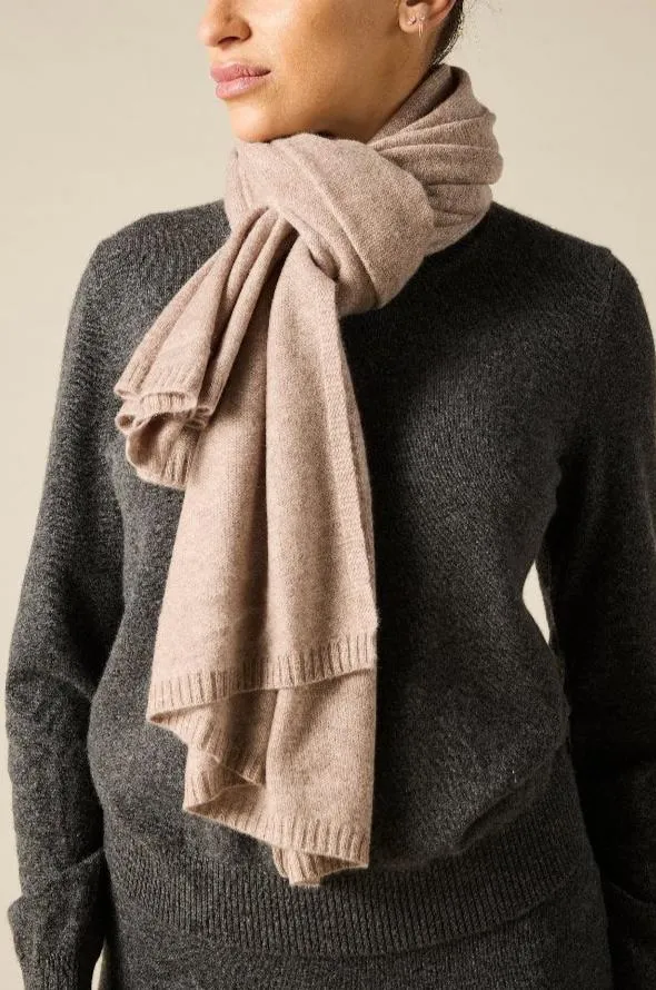 100% Cashmere Scarf in Marle Beige