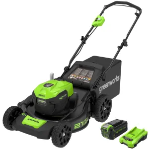 40V 21" Cordless Battery Brushless Push Lawn Mower w/ 5.0Ah USB Battery & Charger