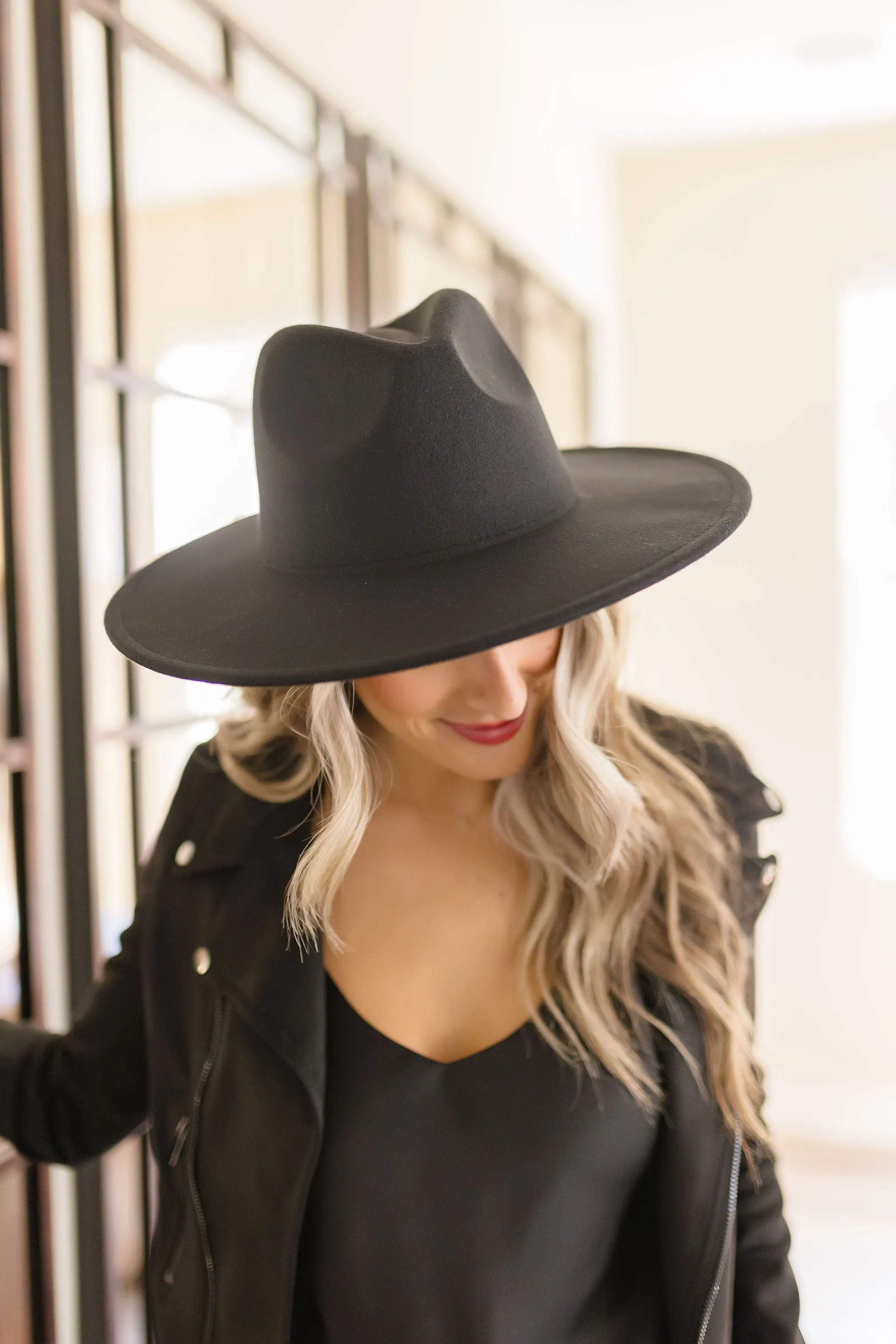 Abbott Felt Wide Brim Hat Black