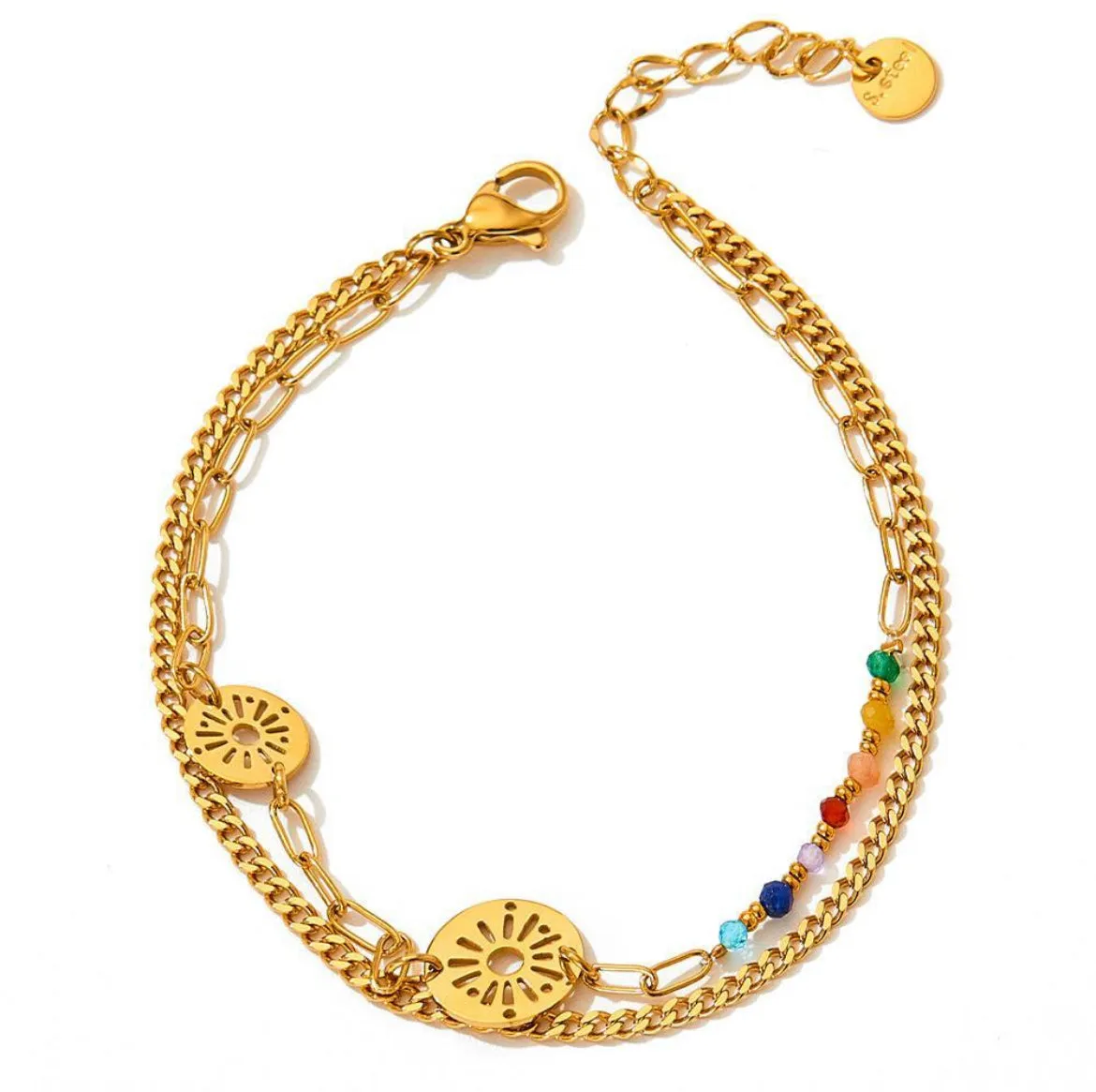 Alina Luxe 18k Gold Plated Layered Anklet