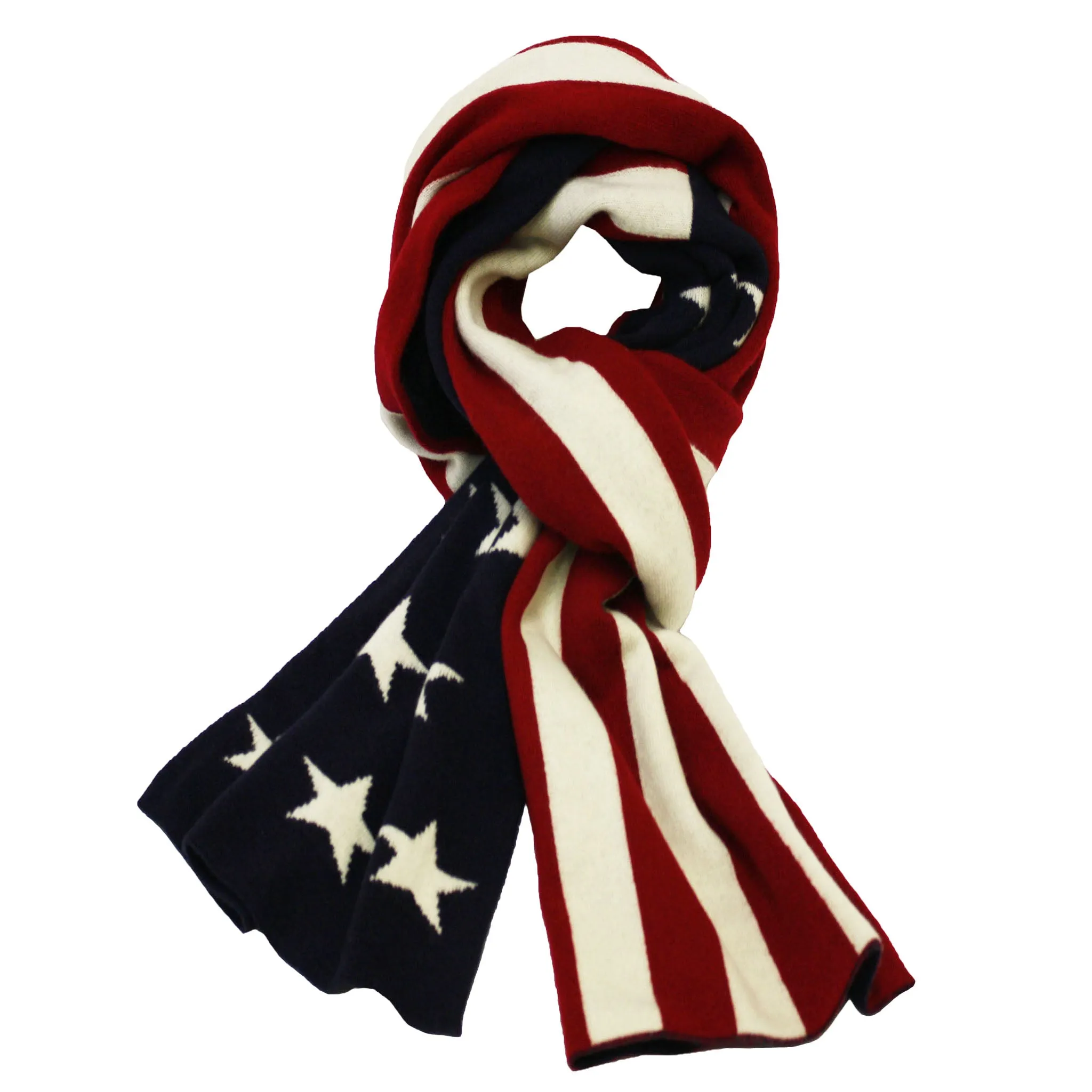 American flag knitted Cashmere Scarf