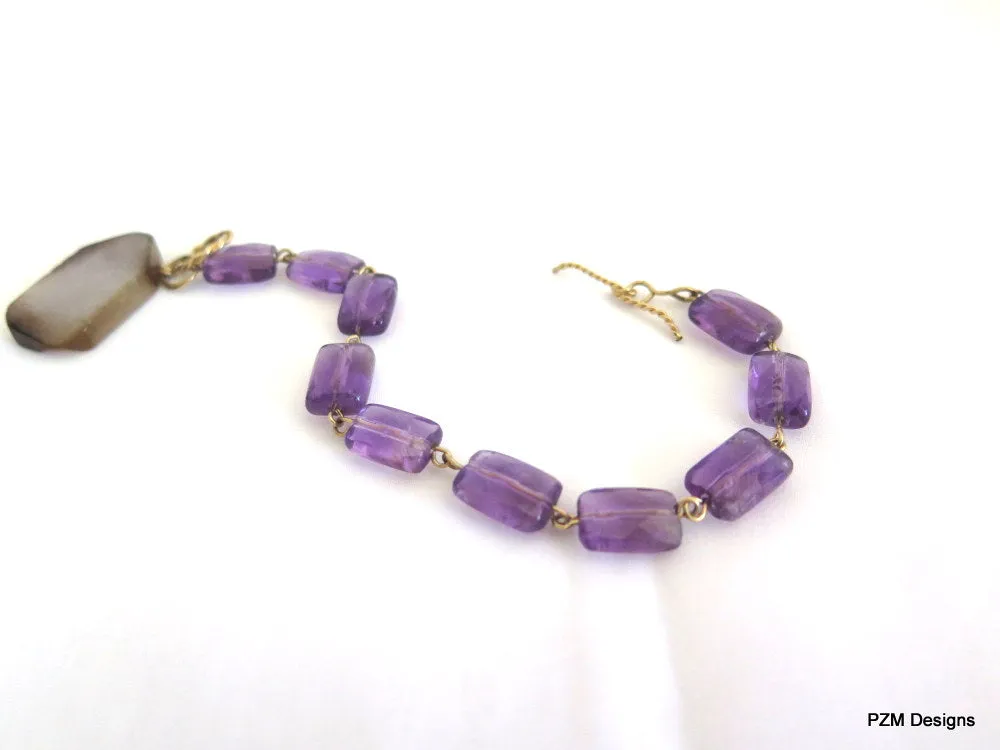 Amethyst Handmade Tennis Bracelet - Ultraviolet Amethyst Line Bracelet