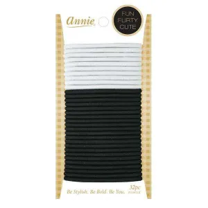 Annie Elastic Ponytailer 32ct White and Black