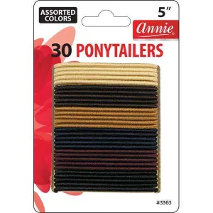 Annie Ponytailers 5" 30ct Asst Color Thin