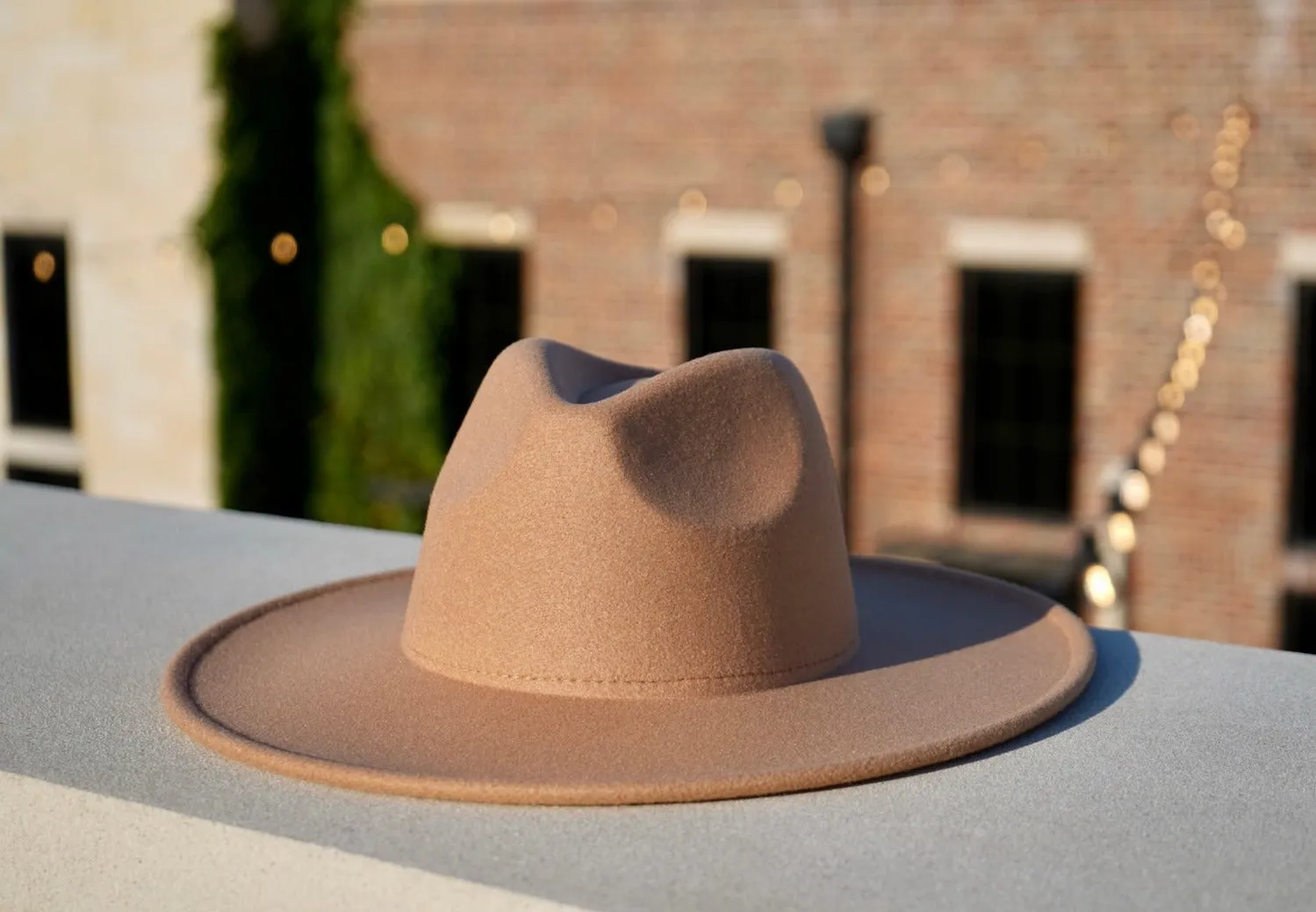 Atlanta Wide Brim Fedora - Khaki