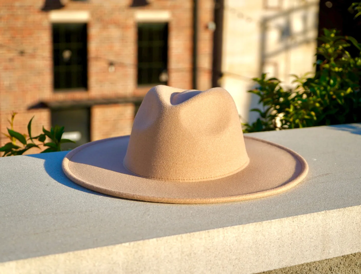 Atlanta Wide Brim Fedora - Khaki