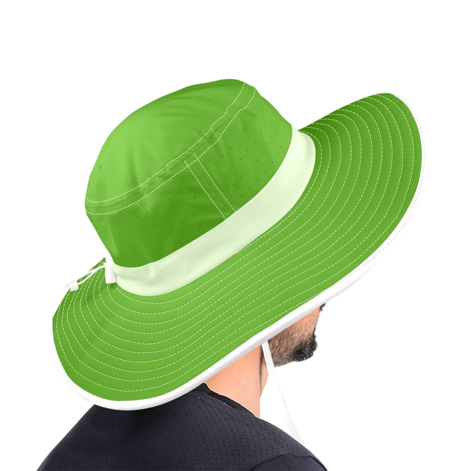 avocado spread solid print Wide Brim Bucket Hat