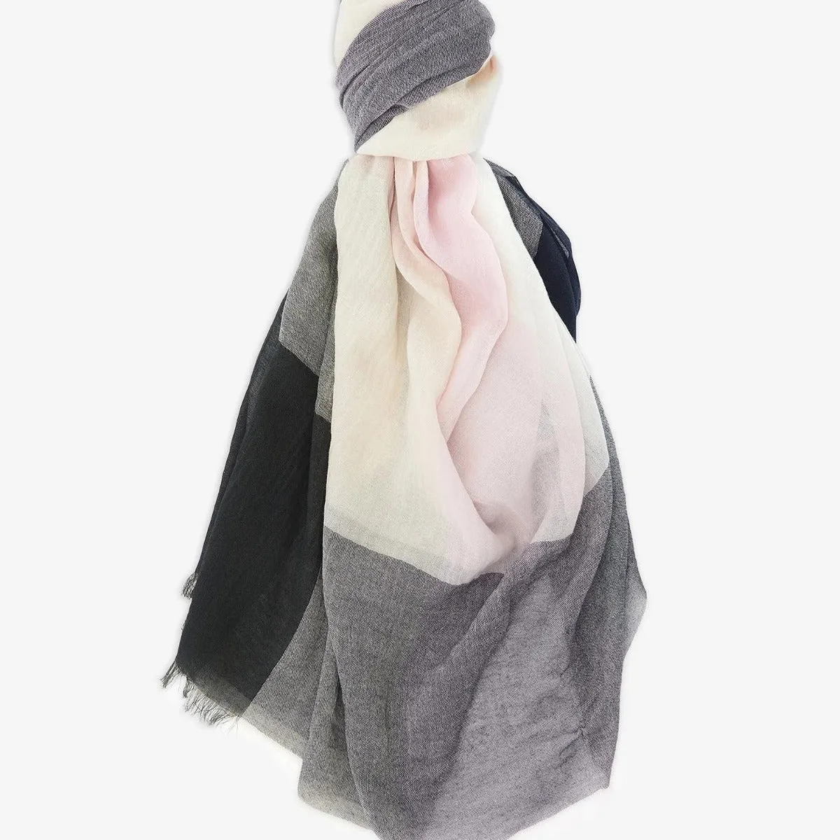 Barbour Cranmoor Scarf in Navy/Pink Lavender