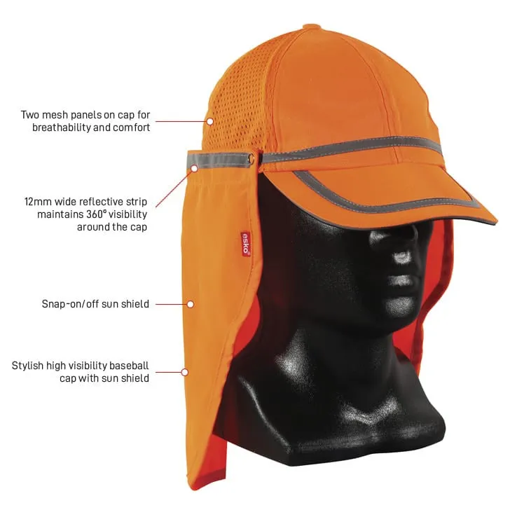 Baseball Cap With Removable Neck Protector