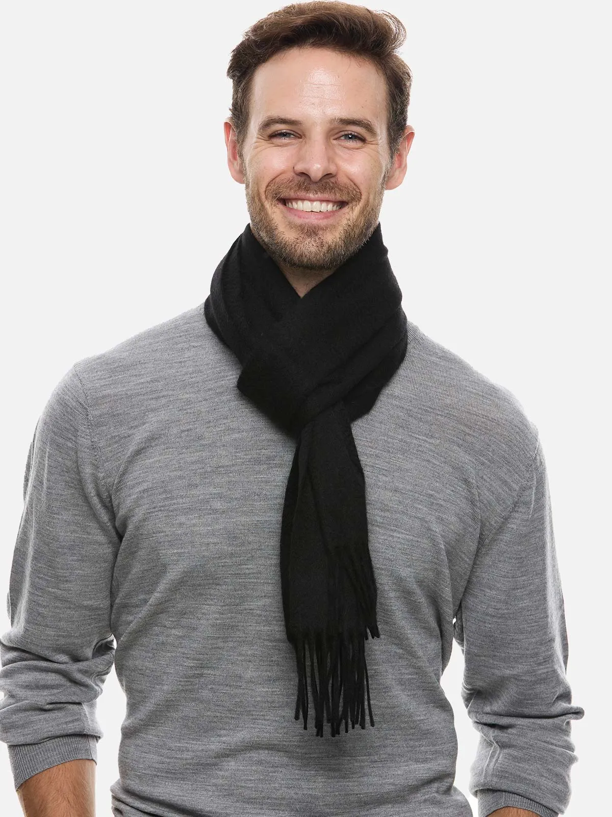 Black Mens Cashmere Scarf