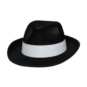 Black Trilby with White Band