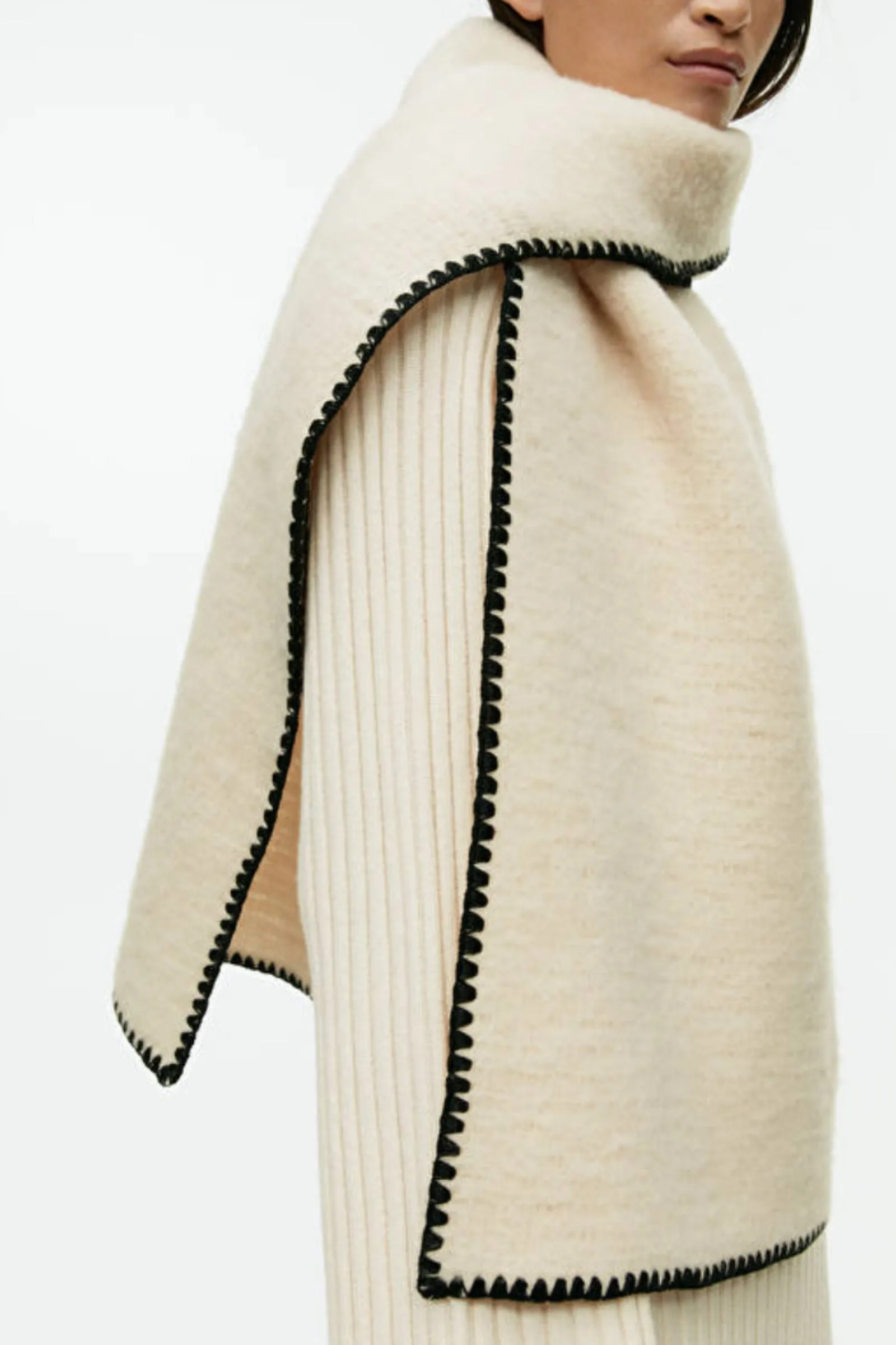 Blanket Stitch Wool Scarf