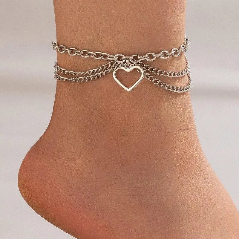 Boho Gold Silver Chain Anklet