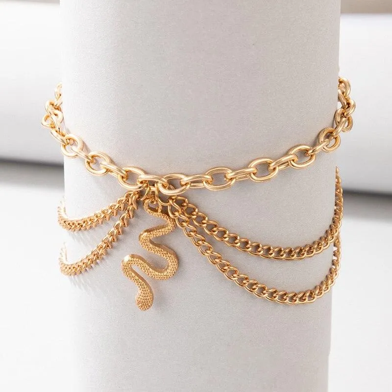 Boho Gold Silver Chain Anklet