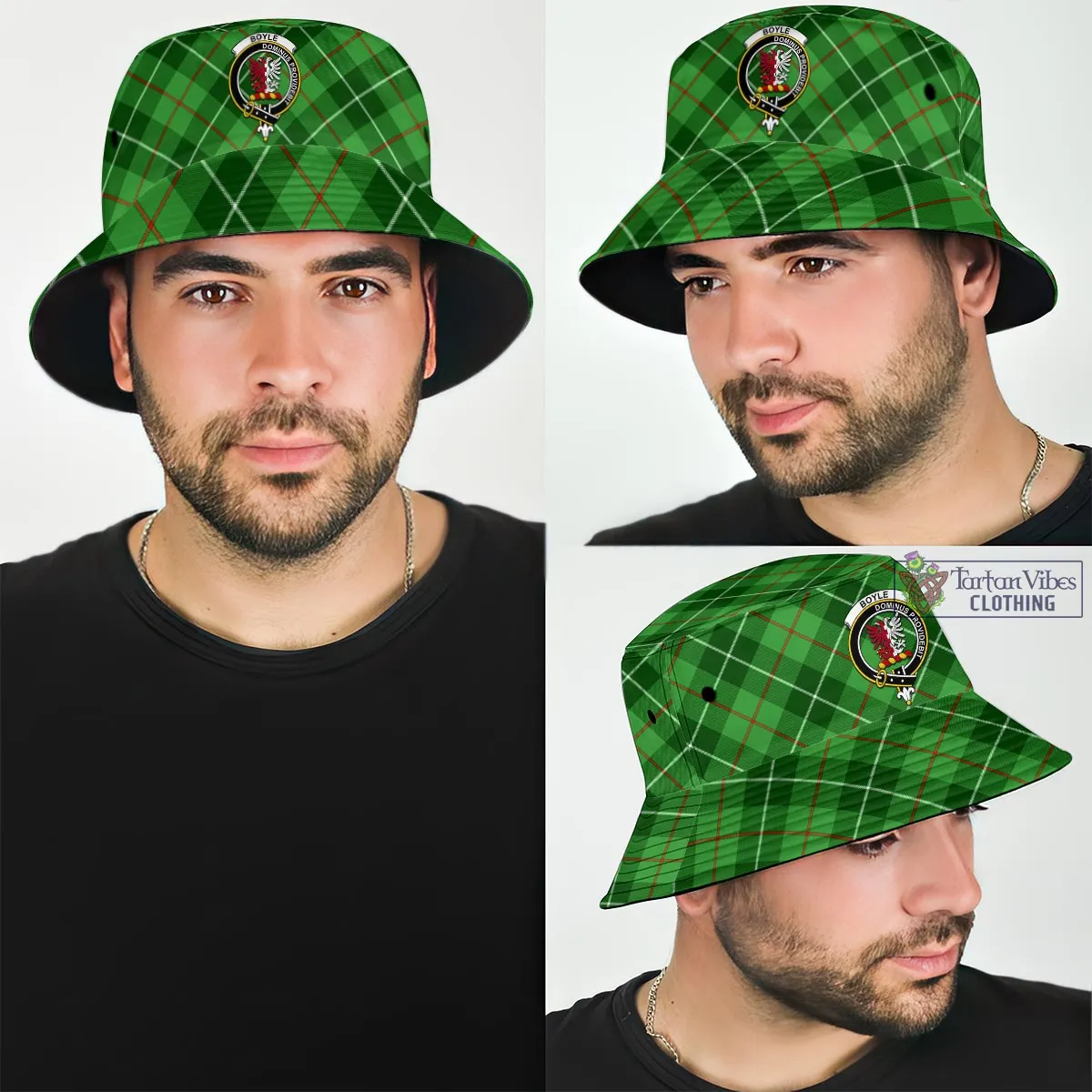 Boyle Tartan Bucket Hat with Family Crest