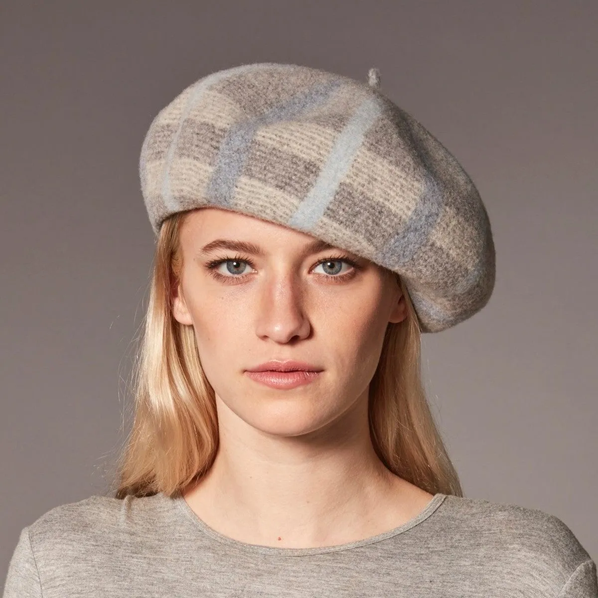 BRIANNA - PLAID BERET HAT