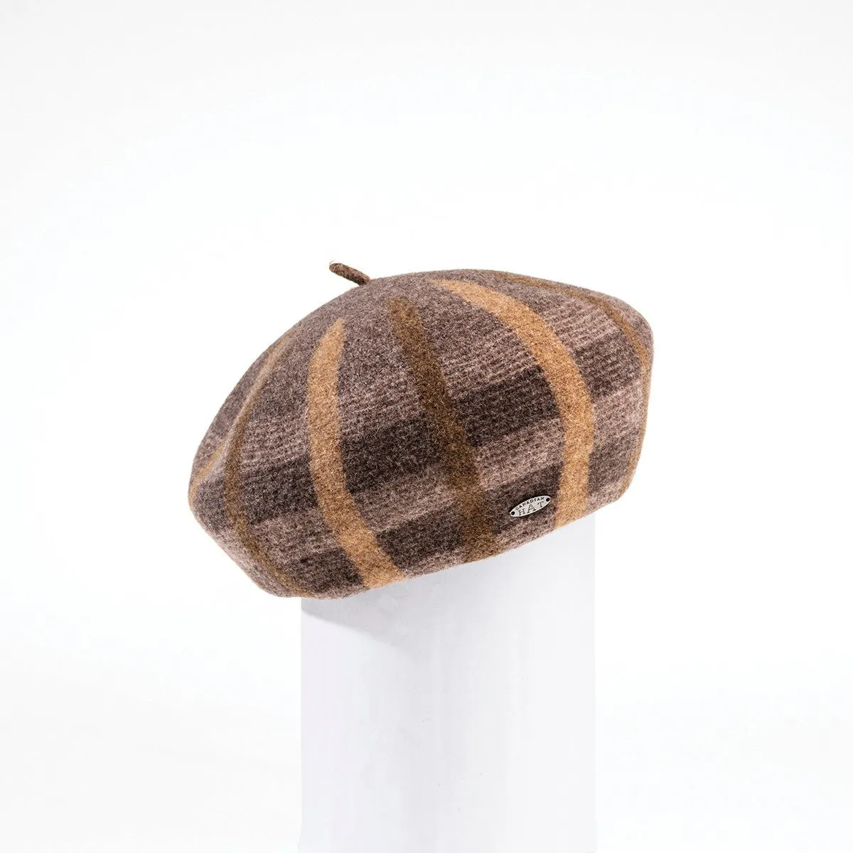 BRIANNA - PLAID BERET HAT