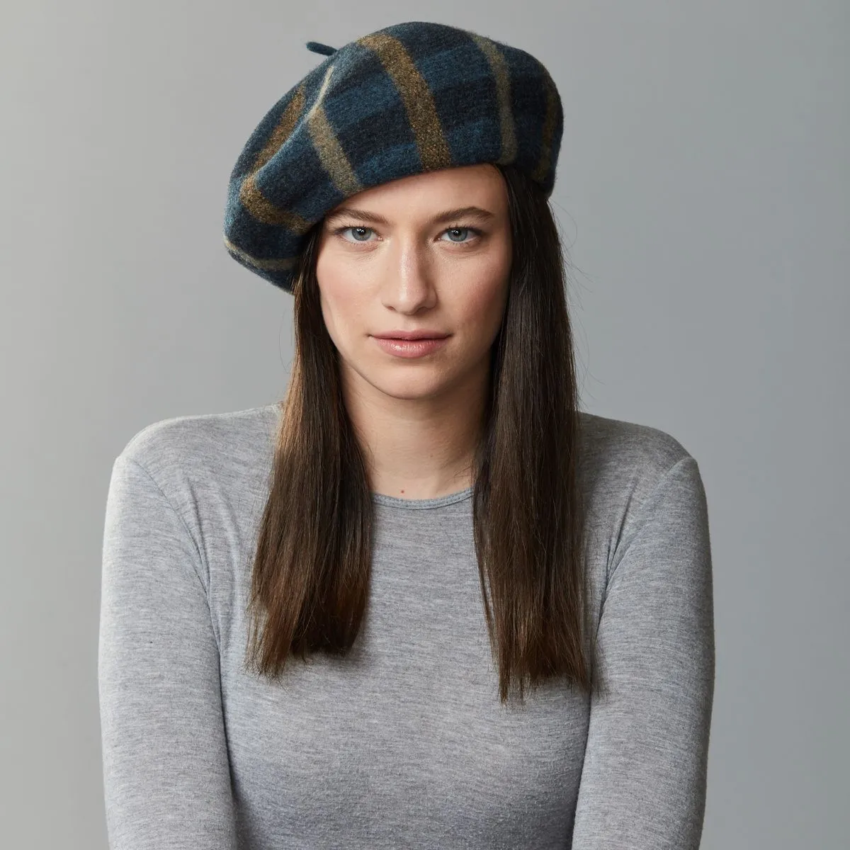 BRIANNA - PLAID BERET HAT