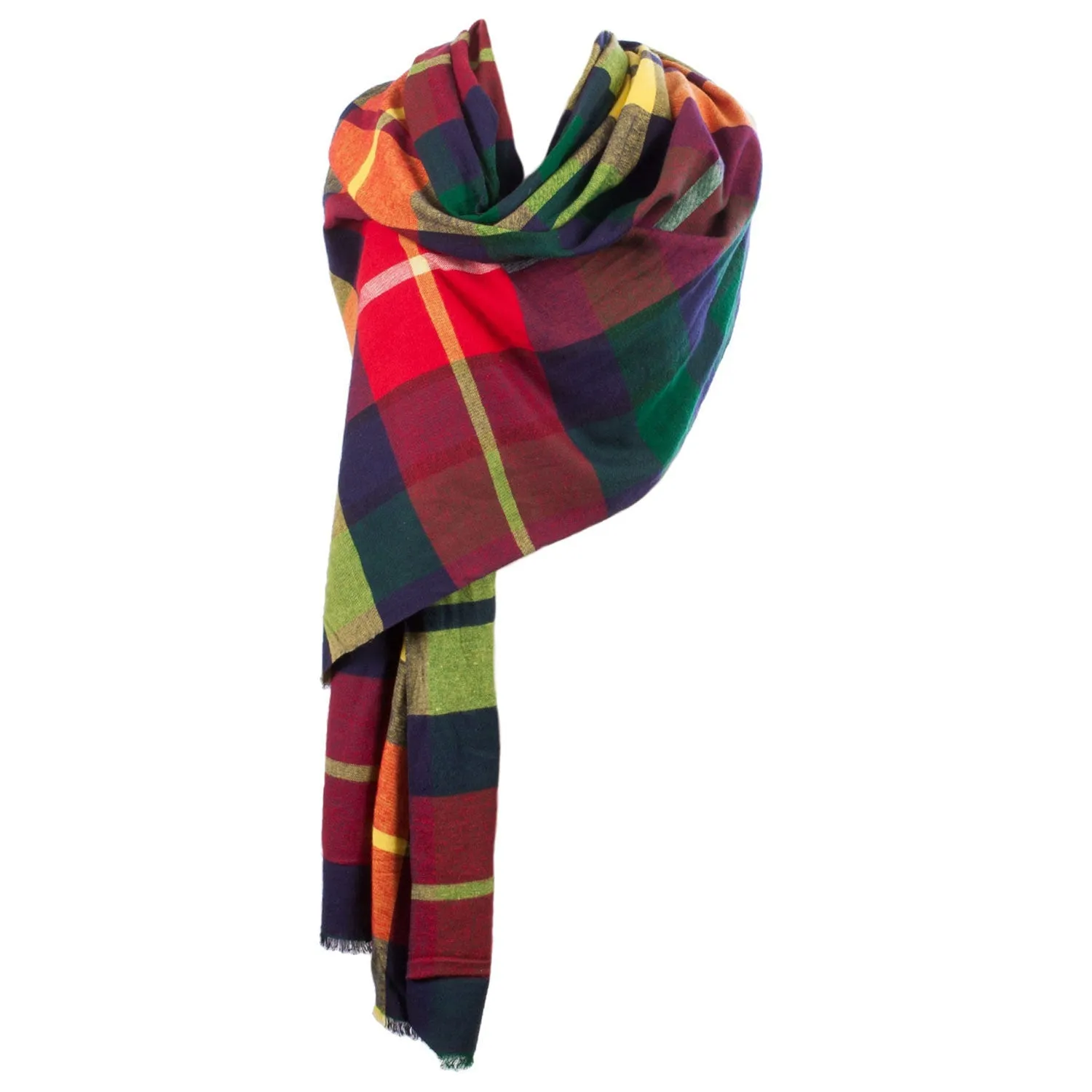 Brushed Tartan Cotton Scarf Buchanan Modern