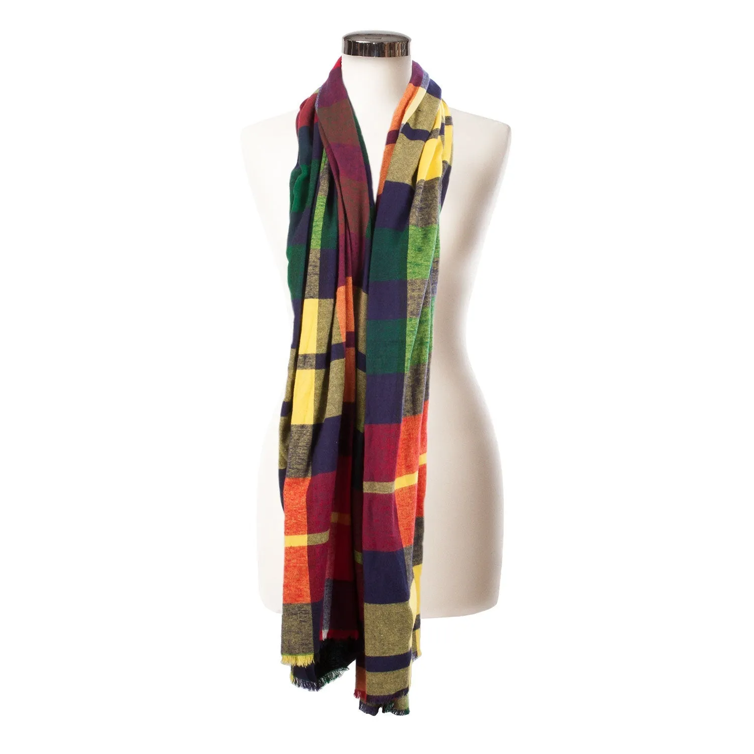 Brushed Tartan Cotton Scarf Buchanan Modern