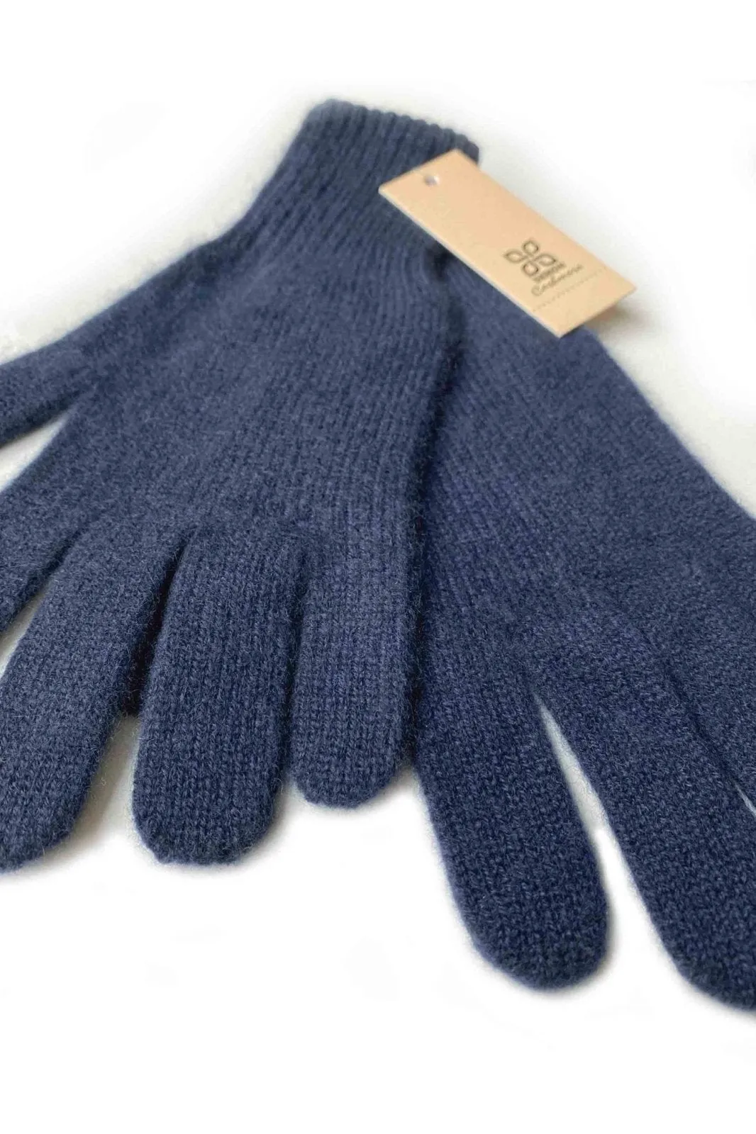 Cashmere hat, scarf and gloves set in navy blue