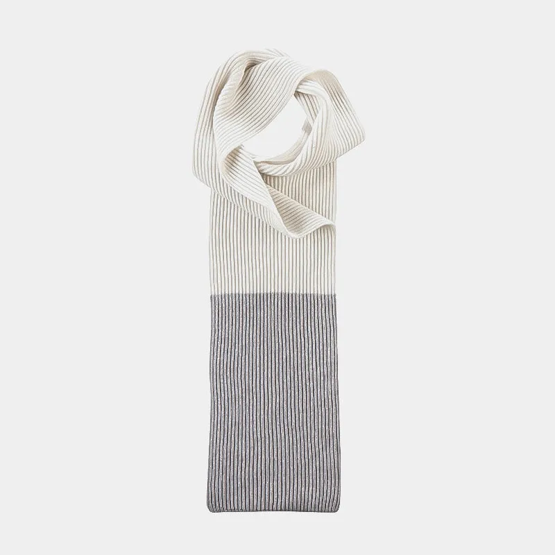 Cashmere Scarf Spectrum in Grey and White