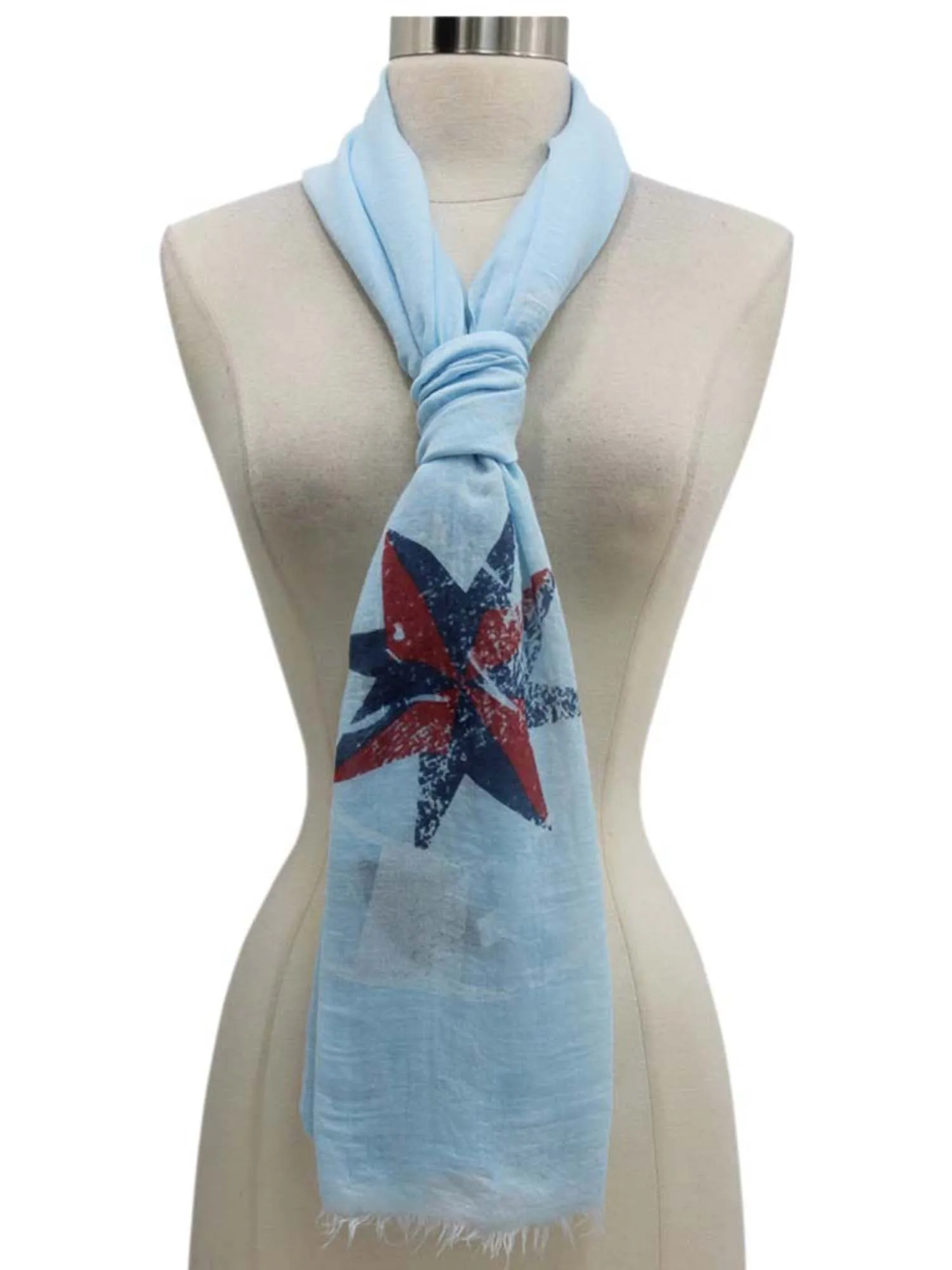 Colorful Anchor & Compass Print Lightweight Scarf