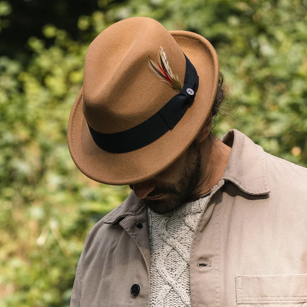 Crushable Blues Trilby Hat - Pecan