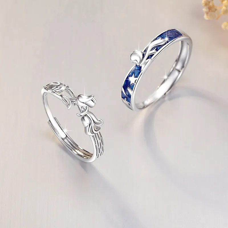 Custom Name Romantic Promise Rings for Couples