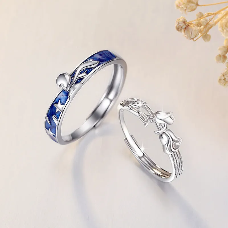 Custom Name Romantic Promise Rings for Couples