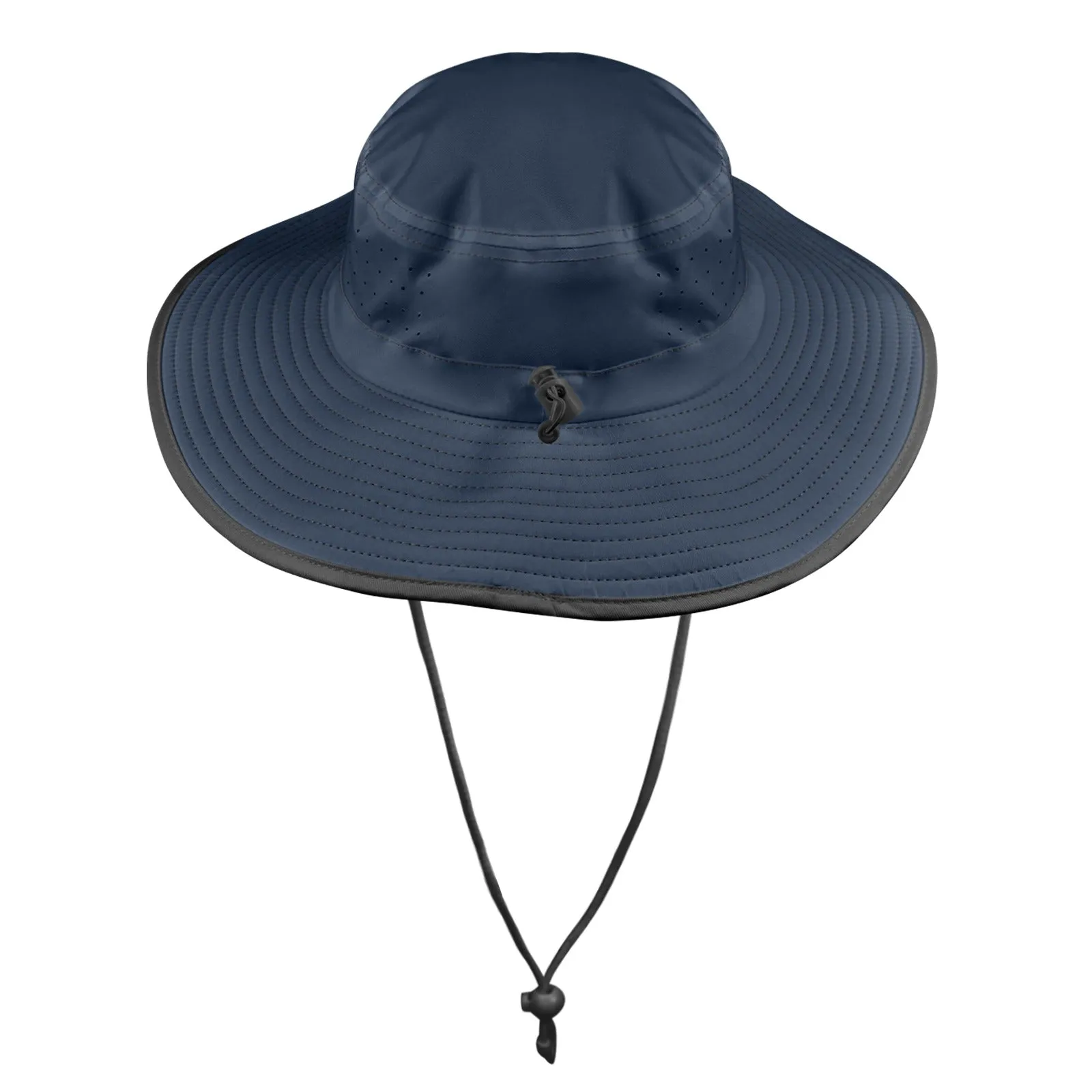 dark blue print 2 Wide Brim Bucket Hat