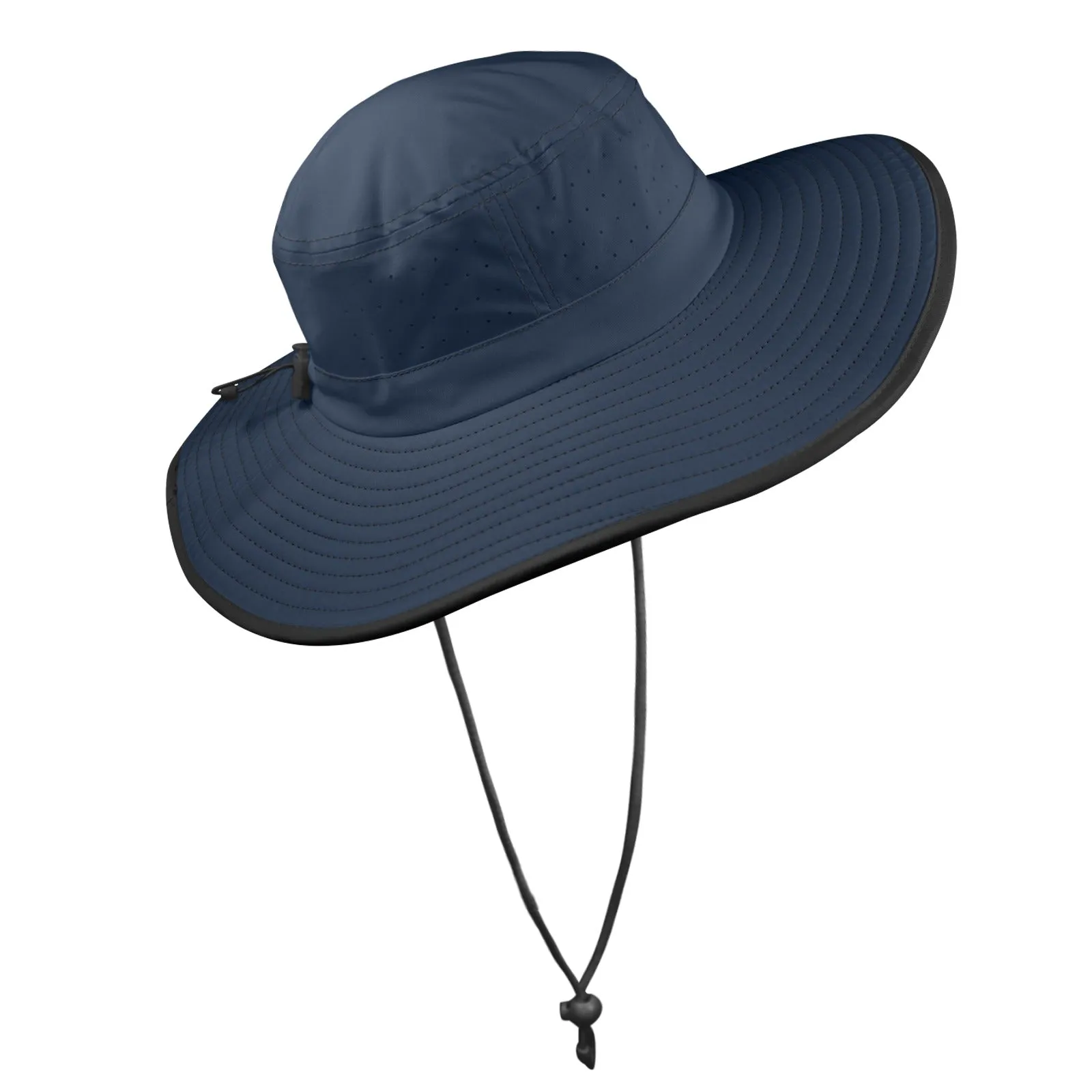 dark blue print 2 Wide Brim Bucket Hat