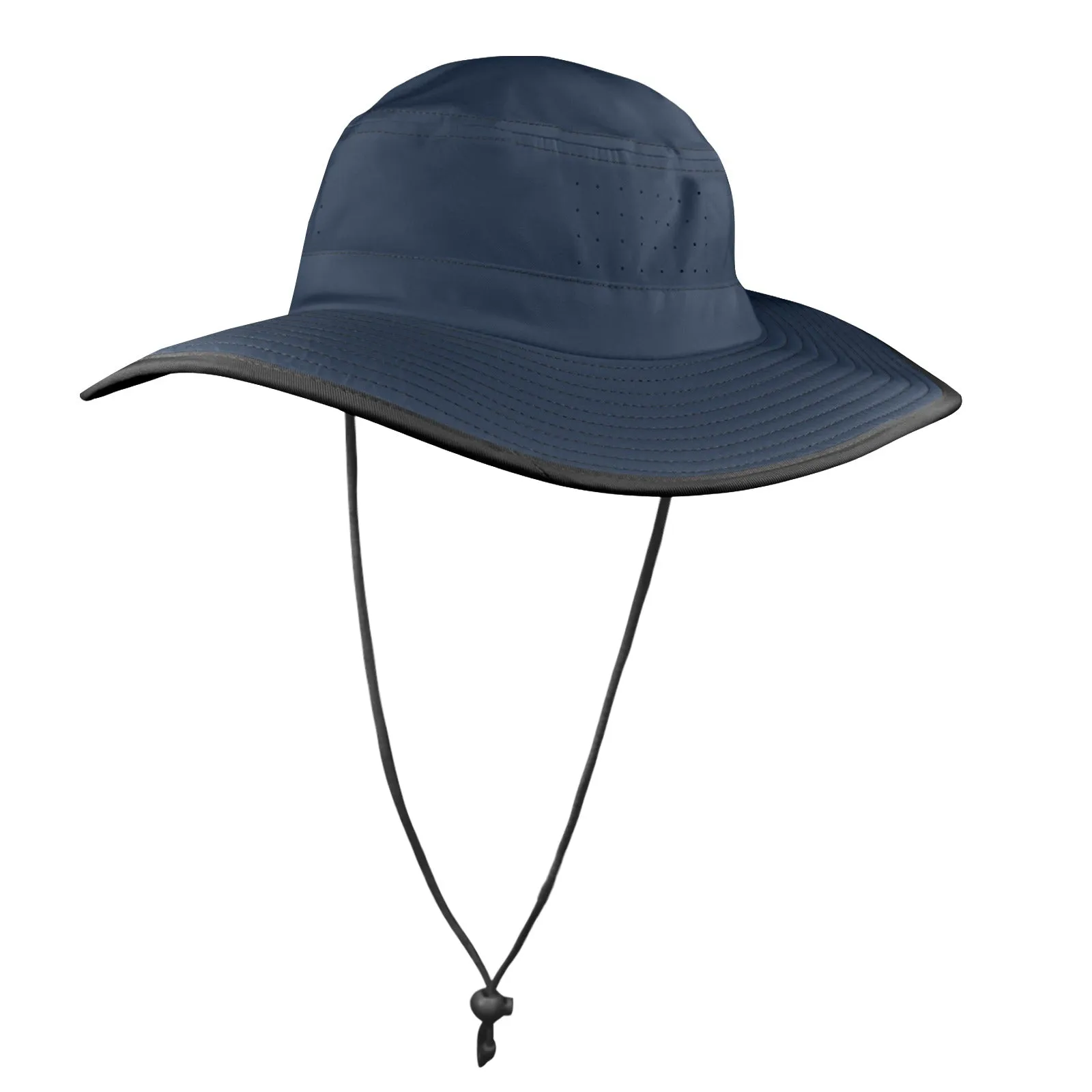 dark blue print 2 Wide Brim Bucket Hat