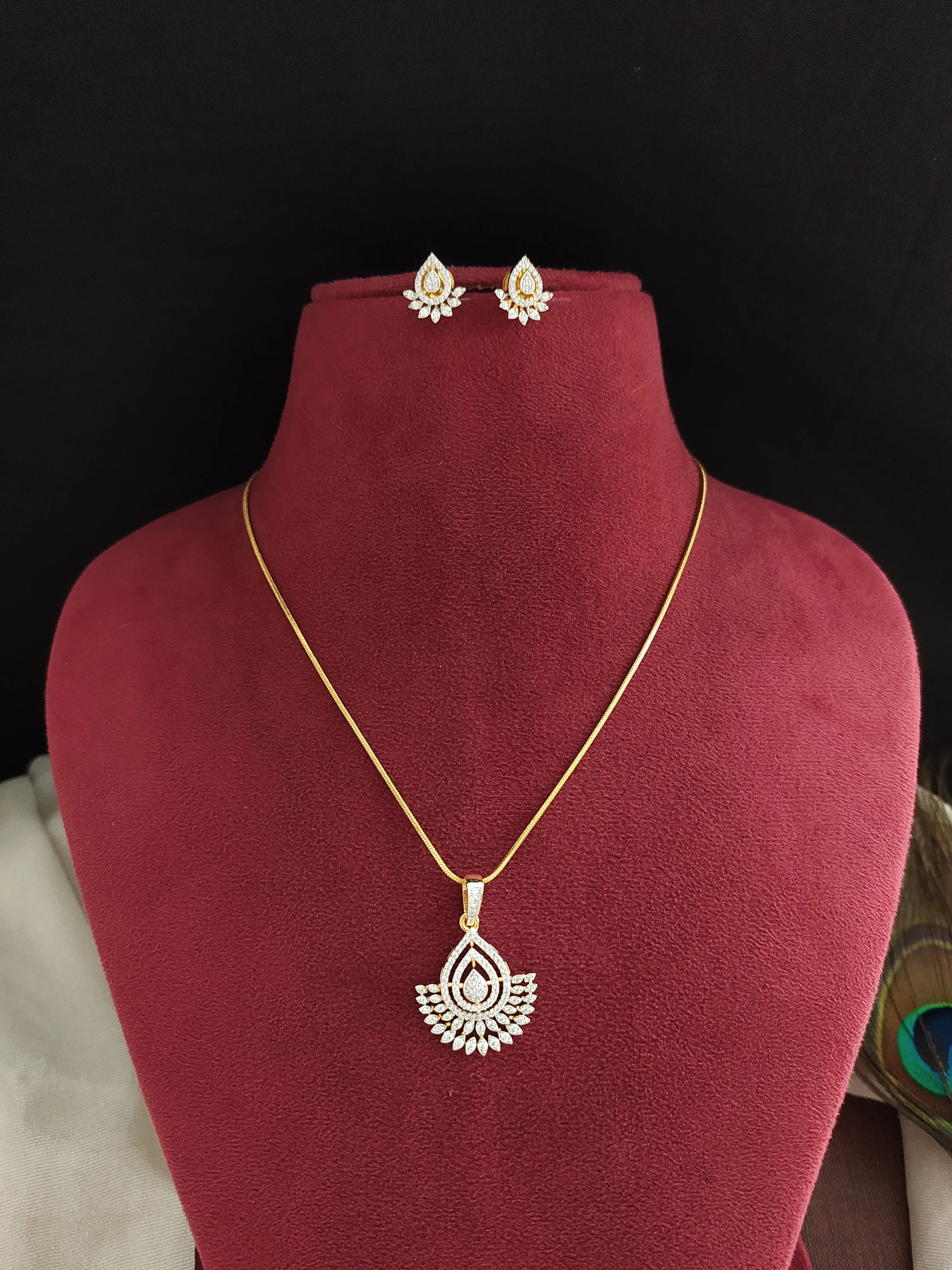 Dazzle Any Occasion With Sparkling Gold-Plated Zircon Chain Set