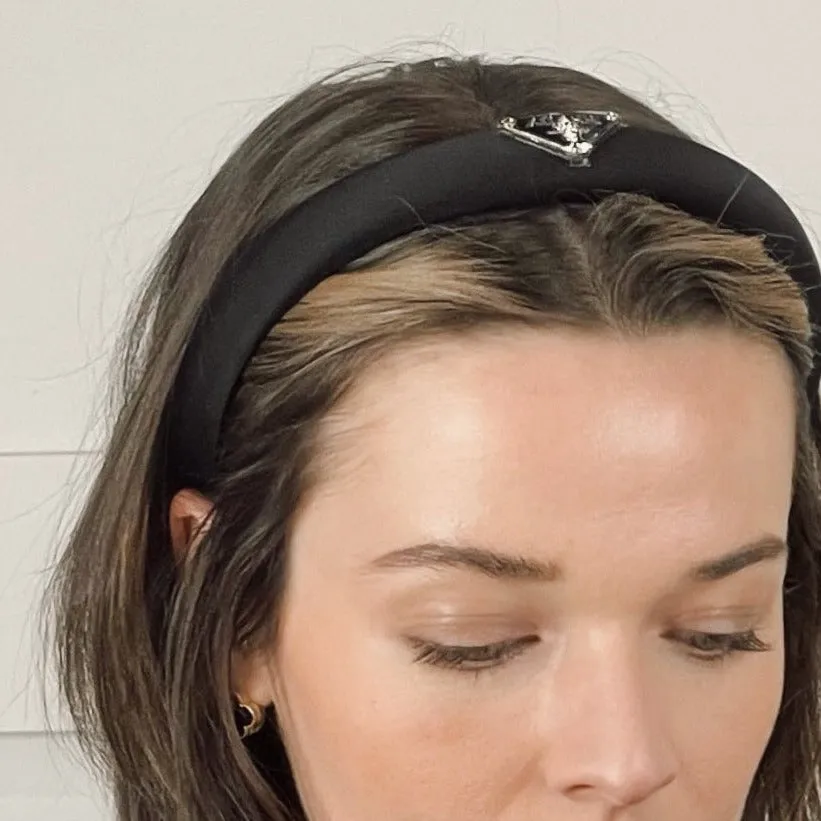 Designer Inspired thin black headband