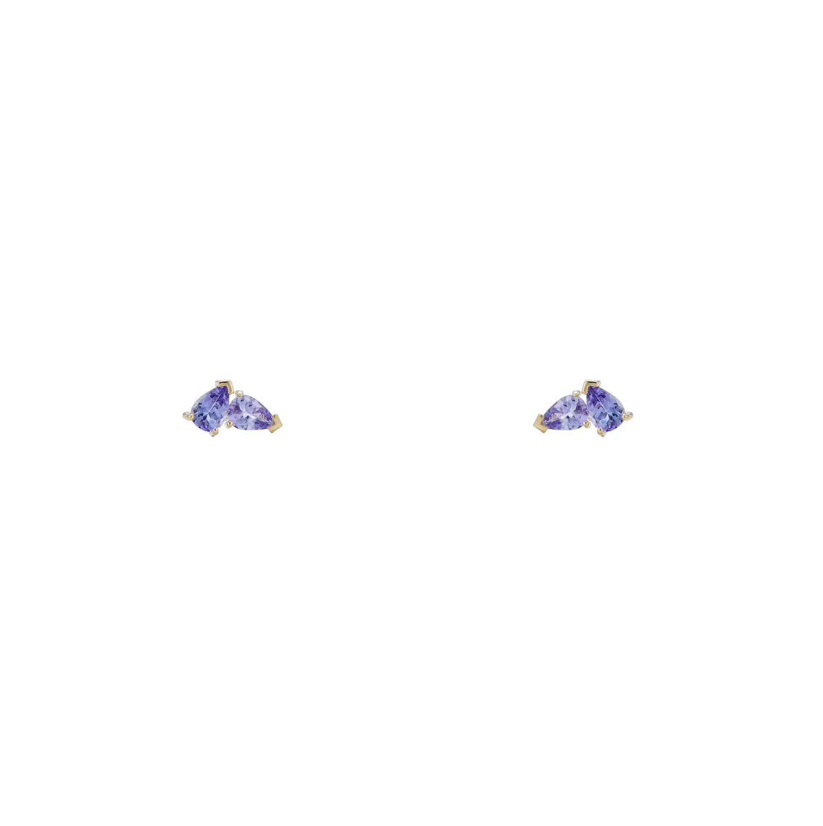 Double Pear Iolite Stud Earrings