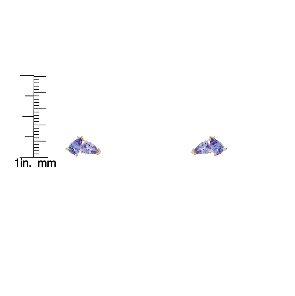 Double Pear Iolite Stud Earrings