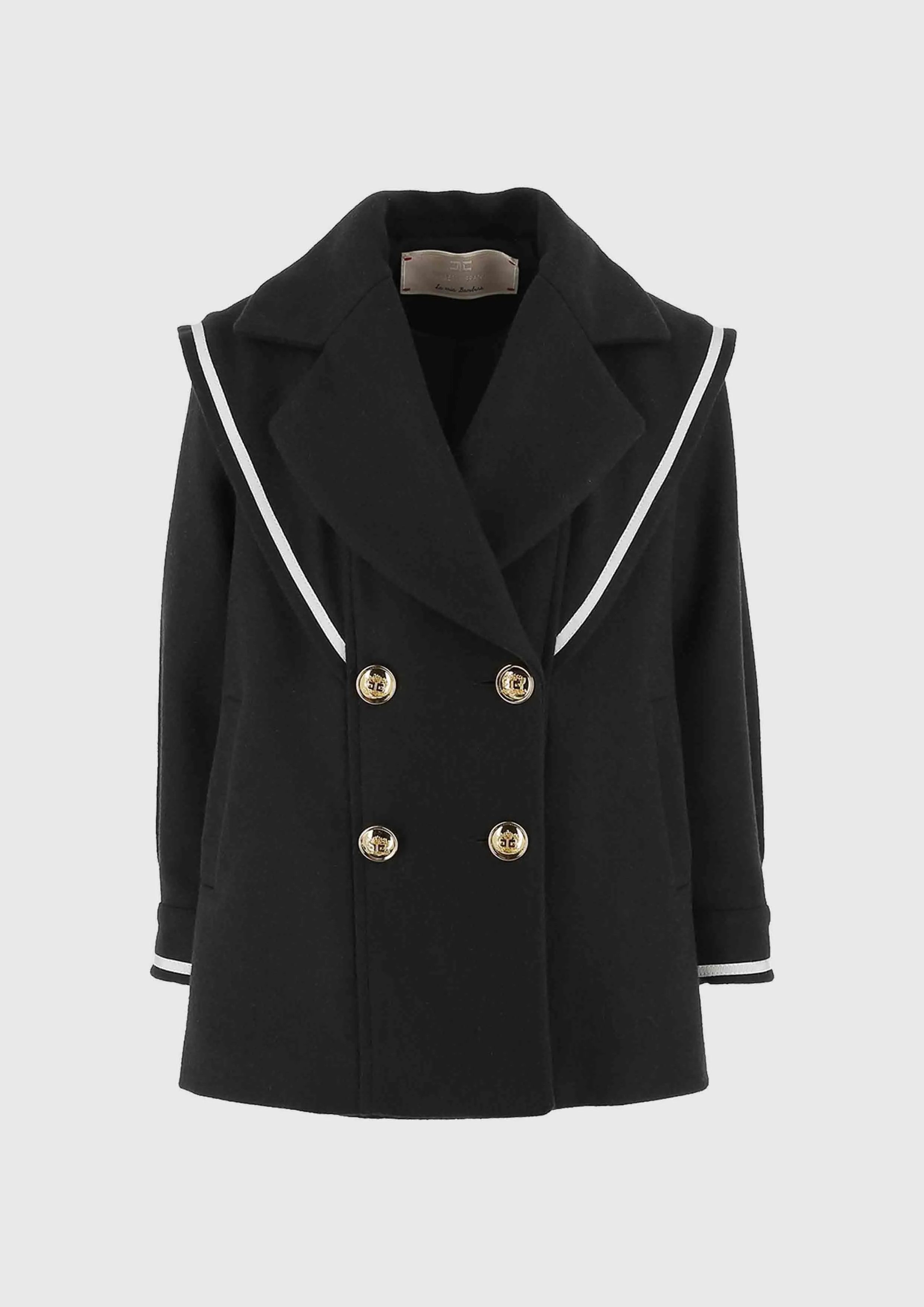 Elisabetta Franchi Wool Sailor Coat