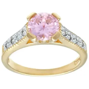 Enchanting Pink Cubic Zirconia Commitment Ring