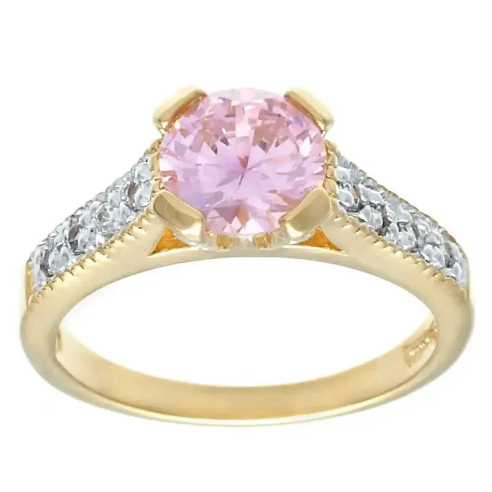 Enchanting Pink Cubic Zirconia Commitment Ring