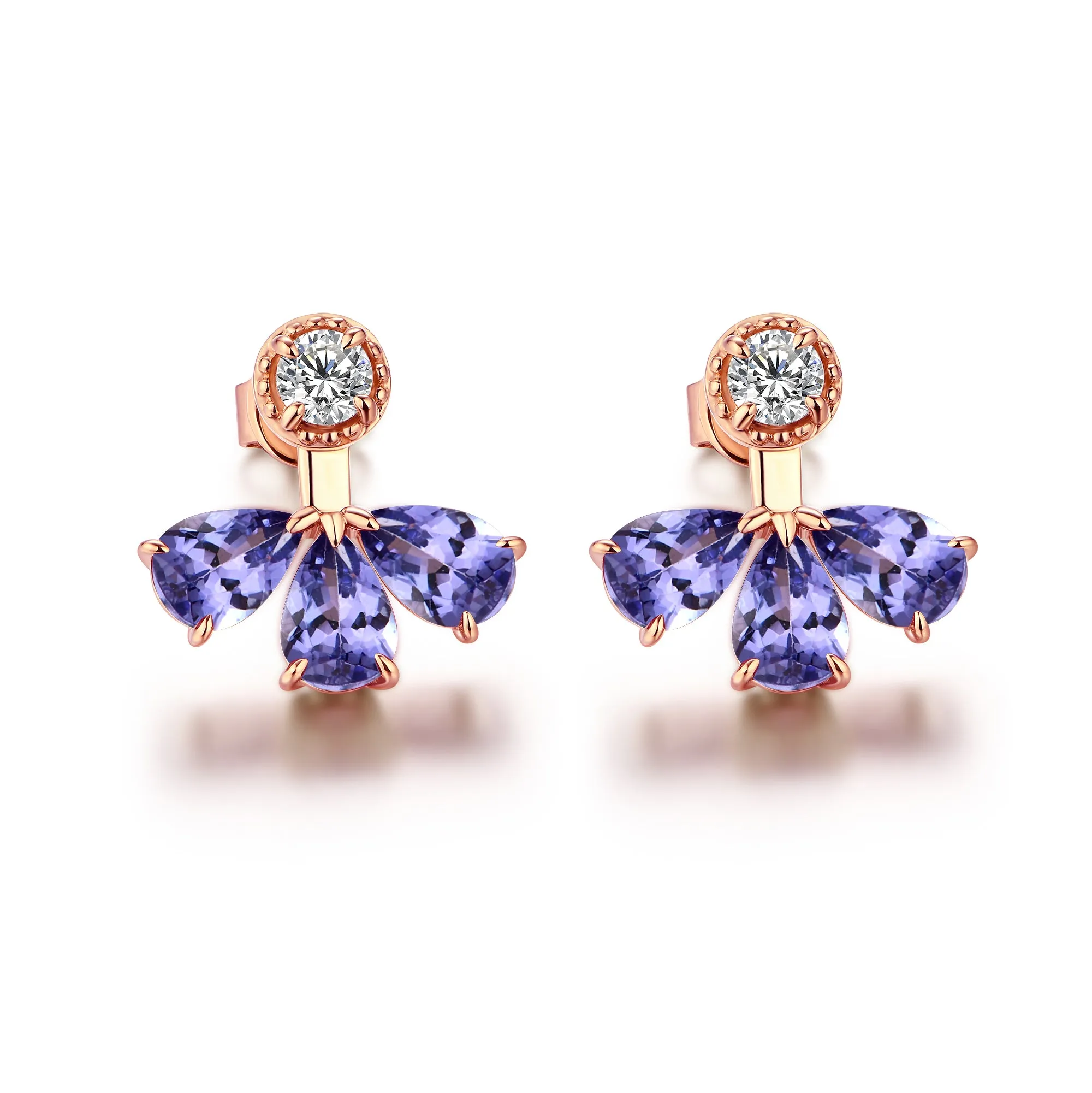 Floral Tanzanite Earrings