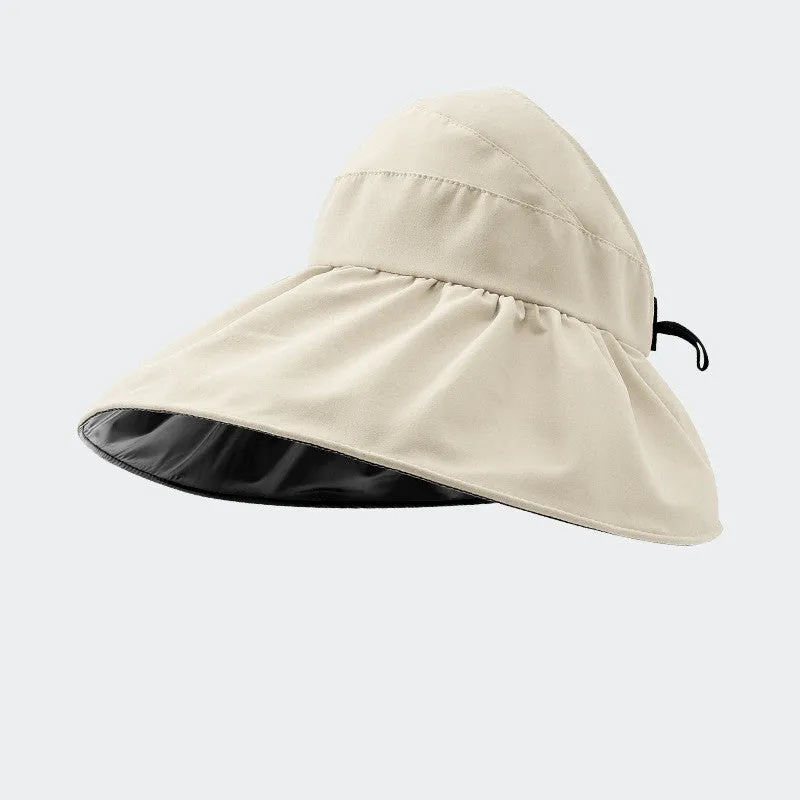 Foldable Fisherman Hat Summer Empty Top Sun Protection Hat UV Protection Upf50  Sun Visor Full-face Sunhat For Women