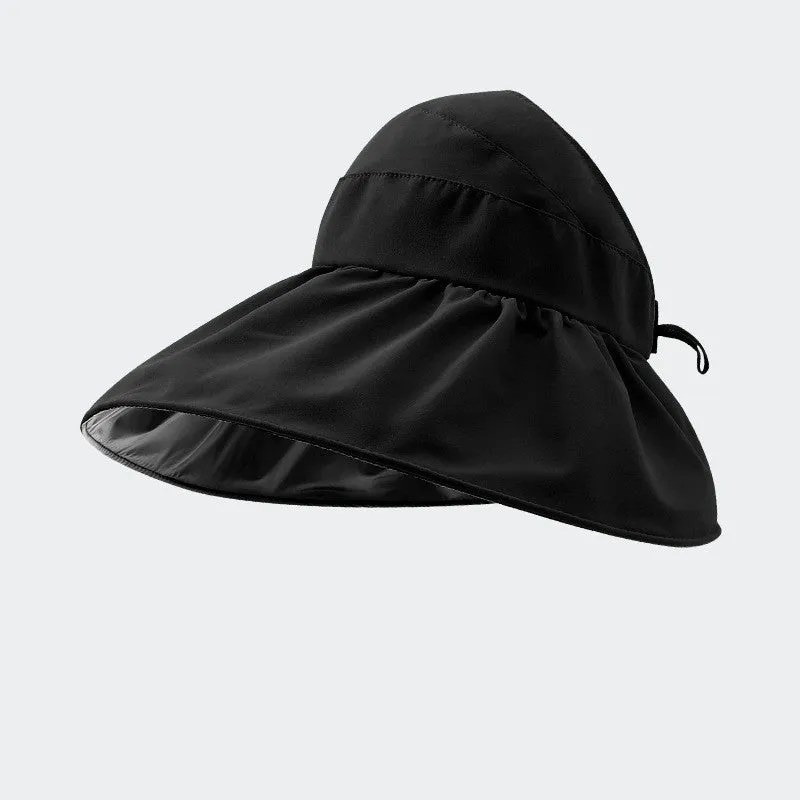 Foldable Fisherman Hat Summer Empty Top Sun Protection Hat UV Protection Upf50  Sun Visor Full-face Sunhat For Women