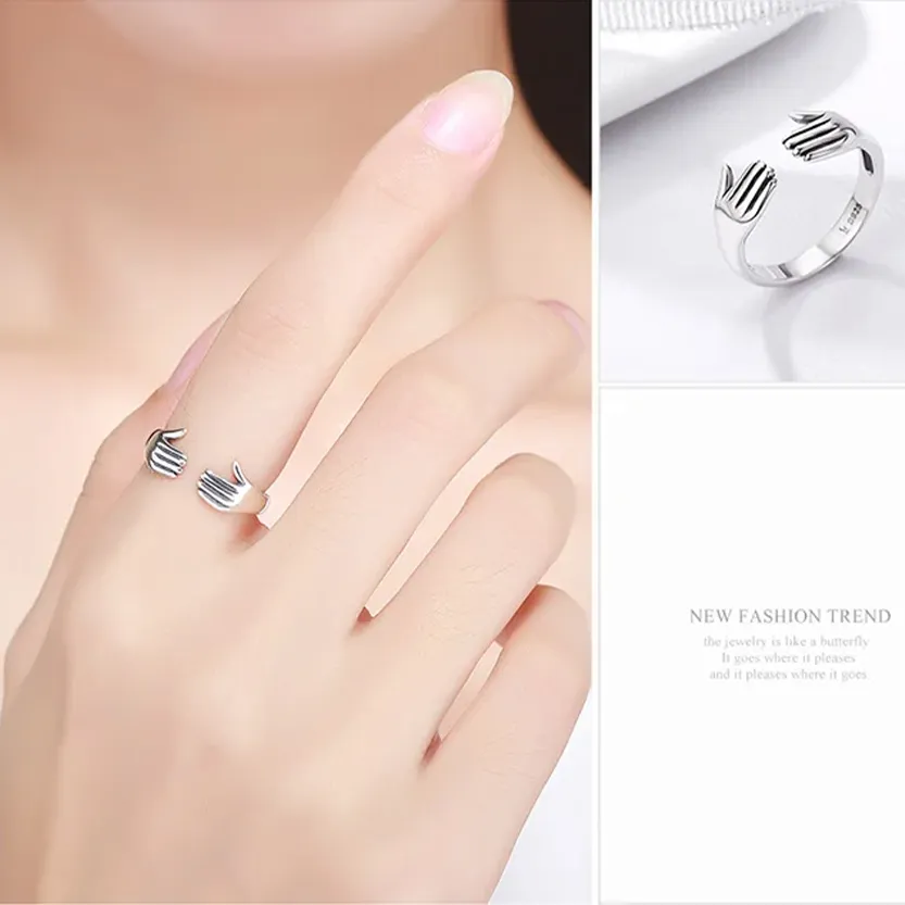 Funki Buys | Rings | Men's Women's 925 Sterling Silver Hug Ring