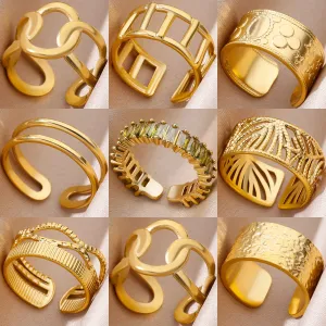 Funki Buys | Rings | Women's Stainless Steel 18K Gold Plated Rings