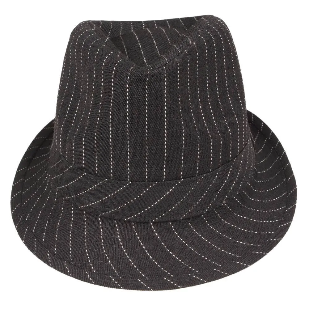 Gangster Hat Pinstripe Trilby 40s Fancy Dress Stag Hen