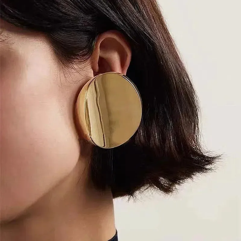 Gina Jumbo Geometric Disk Stud Earrings