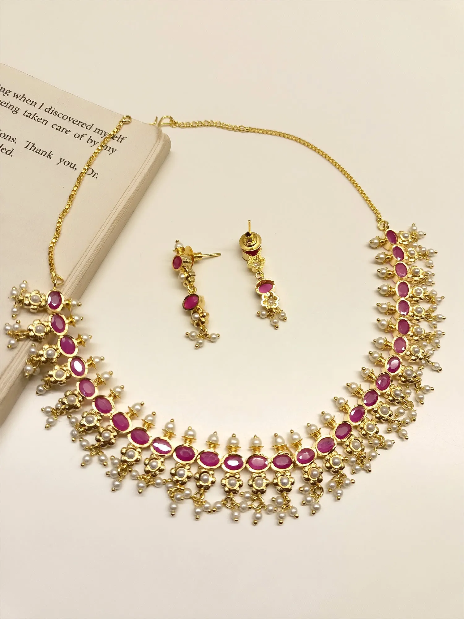 Gitali Ruby Jadau Necklace Set