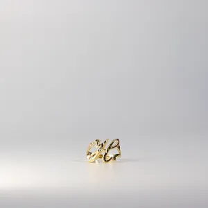 Gold Cursive Initial "H" Ring